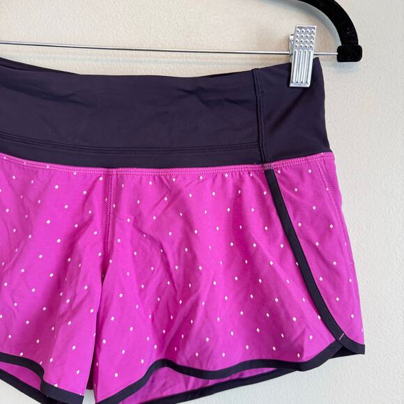 Lululemon Run Times Shorts Womens 4 Purple Reflective 4-way Stretch Running Yoga - Picture 5 of 7